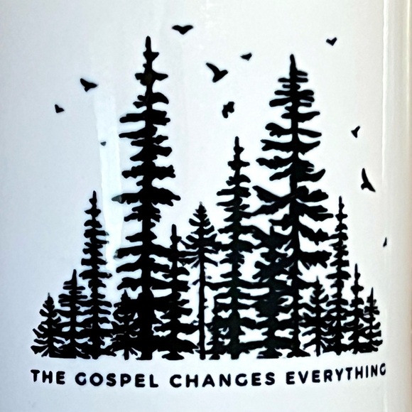 The Gospel Changes Everything, Christian Black and White Ceramic Mug - Picture 3 of 4